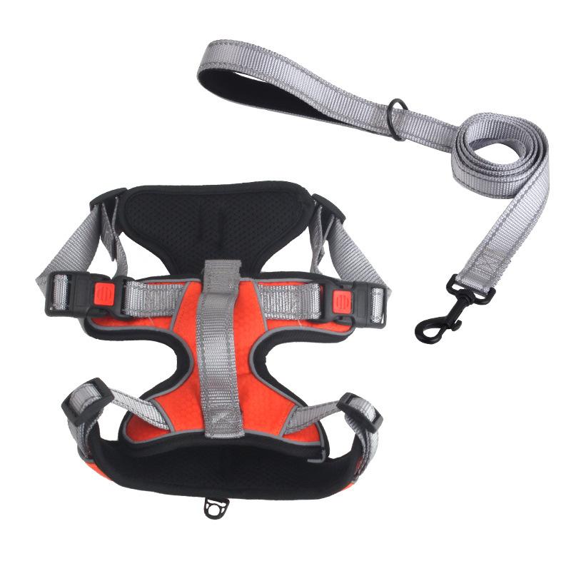 Dog chain dog leash pet leash chest back clothing dog strap chest strap adjustable reflective chest back