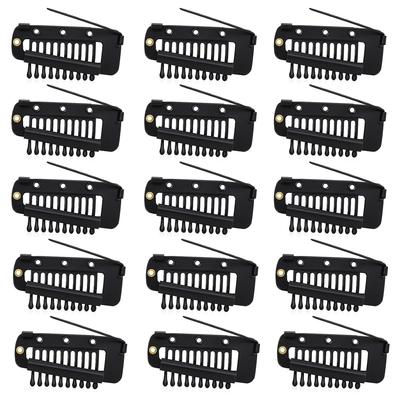 15pcs Dupatta Clip With Safety Pins 10-Tooth Stainless Steel Hair Extension Clip