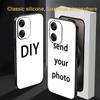 Customized Name Pictures DIY Phone Case For Xiaomi Redmi Note 13,12,11, 10 Pro Plus S, 5G, 12S, Luxury Soft Black Phone Cover