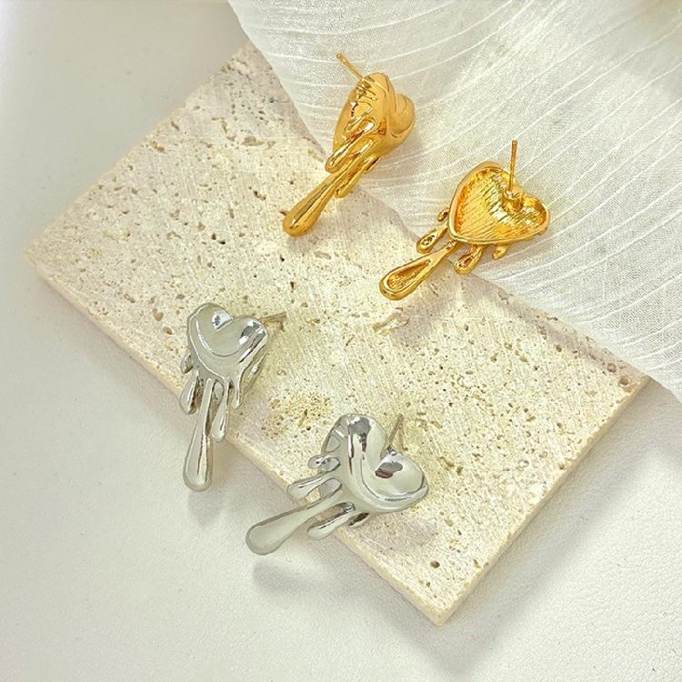 Stylish Matching Pair Alloy Heart Studs Trendy Stylish Aesthetic Jewelry Luxury Heart Ear Studs Gift For Her