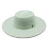 Popular European and American Simple Wool.cm Brim Men's and Women's Autumn and Winter Warm Outdoor Oval Ring Top Hat