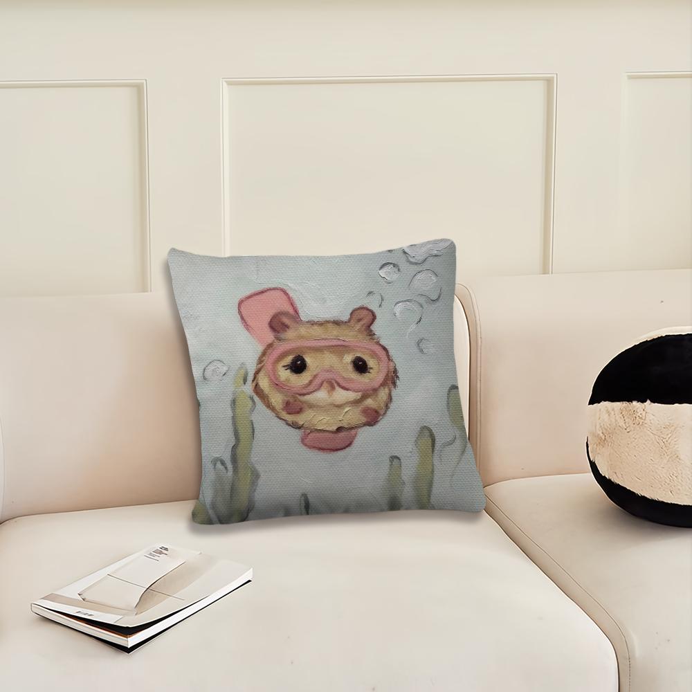 Funny cute Cartoon Hamster cushion cover Pillow Cover Decoration Room Home Sofa living Office Car Nordic Simplicity