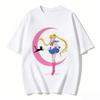 Sailor Moon Anime Luna Cat Printed T-shirt Summer Men's and Women's T-shirt Trendy Loose Casual Y2K 2026 New Streetwear Tee