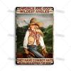 Artisian Ride Horse Metal Poster Cowgirl Cowboy Tin Plate Horse Racing Decorative Sign Wall Decor Garage Bar Pub Club Hotel Cafe