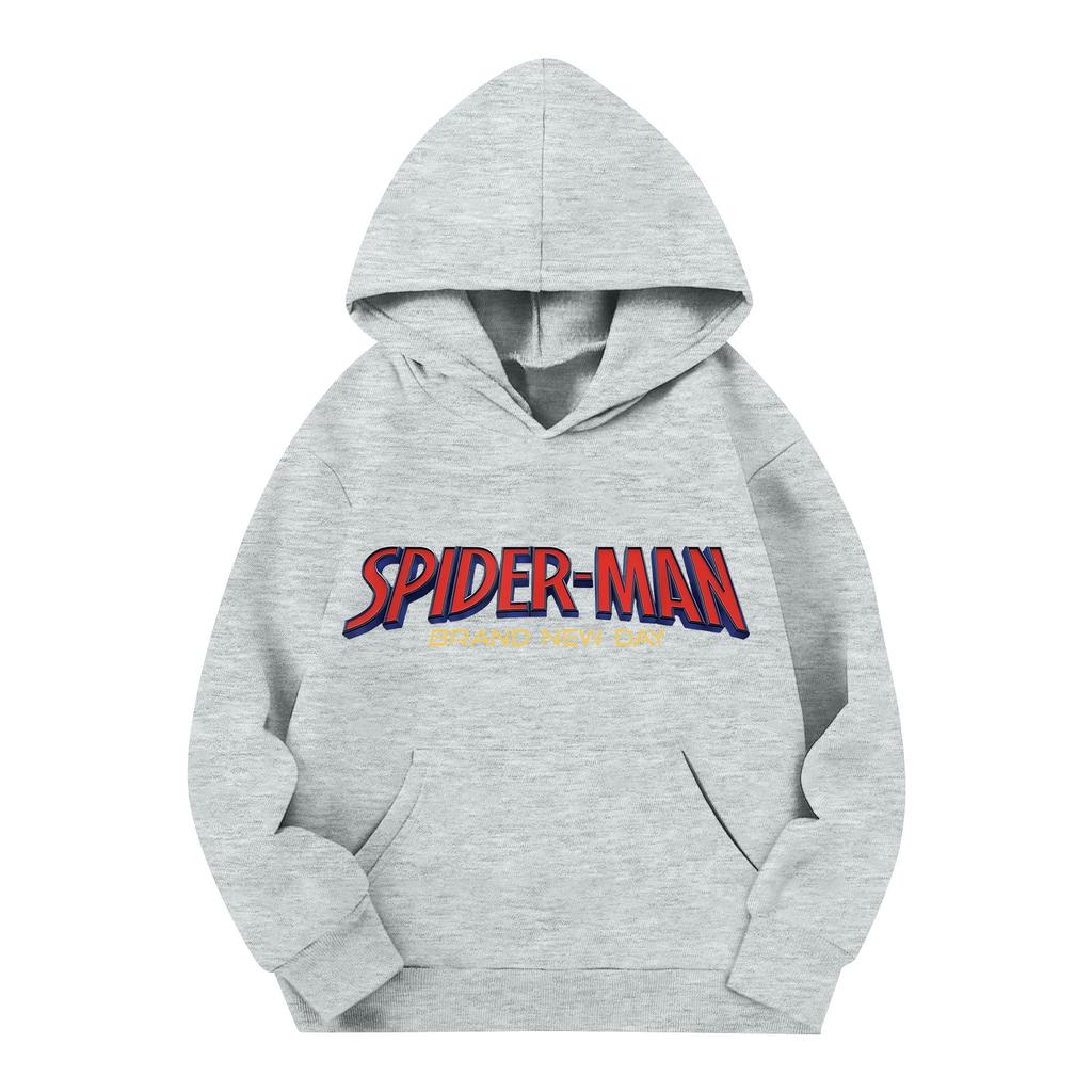 Kids Long Sleeve Pullover Hoodie with Pocket Letter Print Loose Fit Top