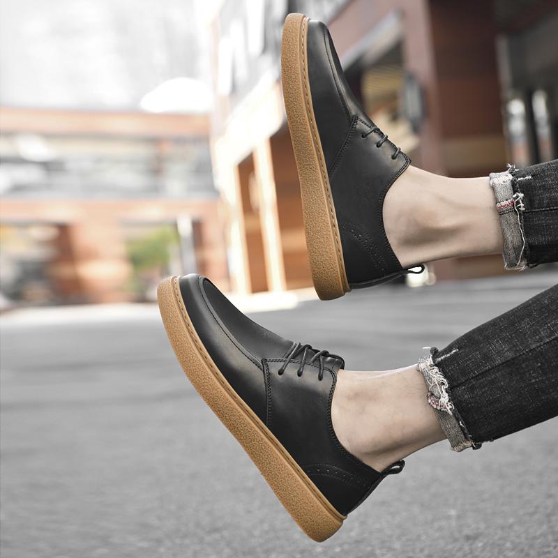 Móda Pravá kůže pánské plátěné boty Luxusní pánské Šněrovací styl Volnočasové obchodní párty outdoorové aktivity vycházkové boty