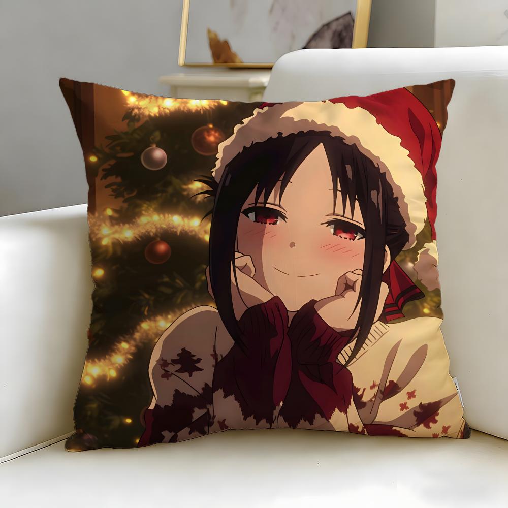 popular anime Kaguya S-sama Love Is War Cushion Cover Soft & Easy-Wash Pillow Case – Versatile for Couch, Bed, Travel and Office
