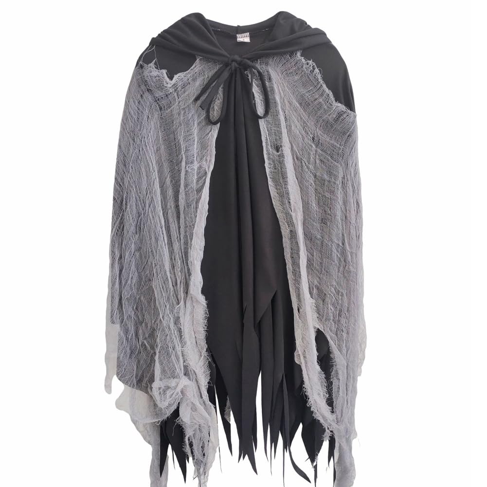 Halloween Costume for Kids Grim Reaper Cloak Ghost Disguise Devil Wizard Cosplay Cloak Witch Shrine Maiden [Yolrky] (L)