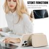 For iPhone 16 Pro Case RFID Blocking Zipper Wallet Leather + TPU Phone Cover with Shoulder Strap