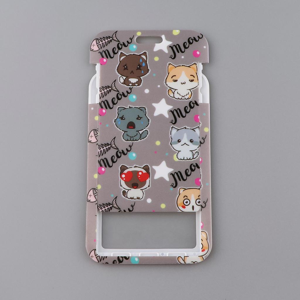 Cartoon Cute Cat Mobile Phone Lanyard Card Holder Bus Card Student Card Work ID Hard Shell Multifunctional Protective Cover