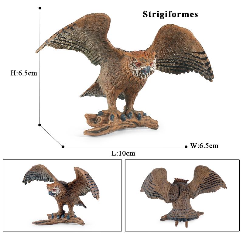 Oenux Wild Bird Animals Forest Night Eagle Condor Figurines PVC Action Figure Garden Decoration Education Miniature Toy Kid Gift