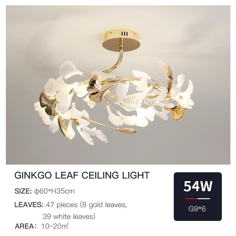 Living Room Chandelier Creative Luxury Hall Light Post-modern Atmosphere Restaurant Bar Lighting Designer Ginkgo Leaf Lighting