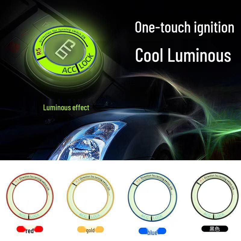 Car Ignition Switch Glow Ring & Button Start Sticker