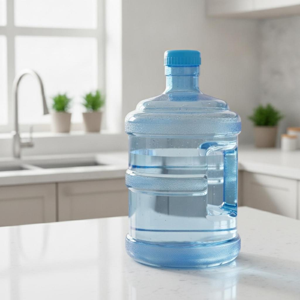 Dispenser Bottle Refillable Water Jug with Handle Transparent for Home