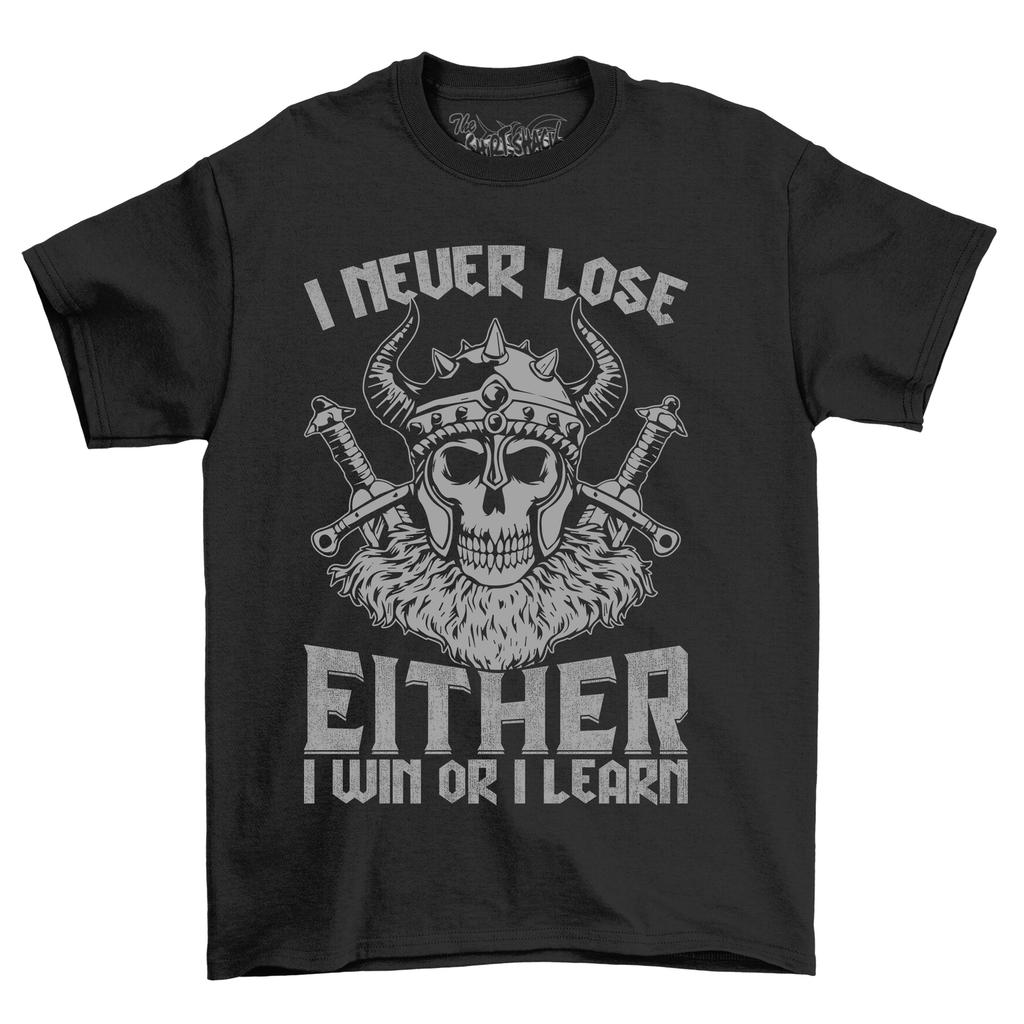 I Never Lose, Either I Win or I Learn'' Inspirational Quote T-Shirt Mens Womens Tees Top - Funny and