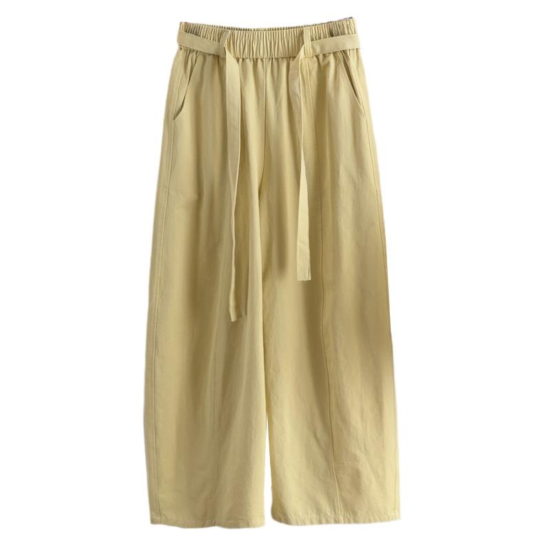 Japanese and Korean Washed Cotton Loose Wide-leg Scimitar Pants Women's Spring and Autumn New French Loose High-waisted and Thin Casual Pants