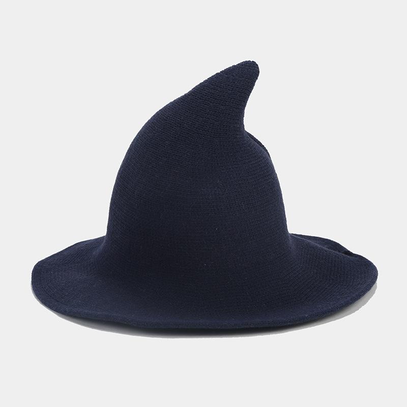 Wizard Hat Female Tide Halloween Decoration Pointed Hat Solid Color Casual Breathable Sun Hat Sun Hat