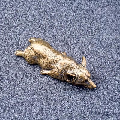 Solid Brass Welsh Corgi Tea Pet and Paperweight: Creative Copper Fox Home Ornament