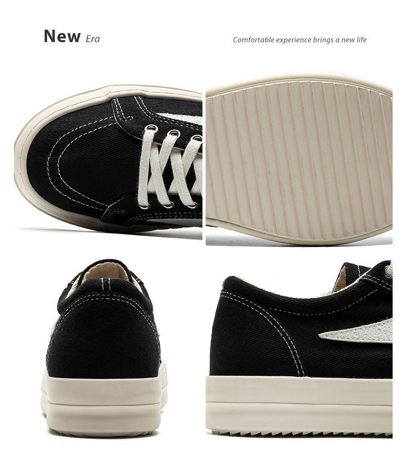 Nischen Herren Retro Style Canvas Sneaker - Invertiertes Dreieck, Dicksohlige, Frühling Höhenverstärkung, Vielseitige Casual Sportschuhe