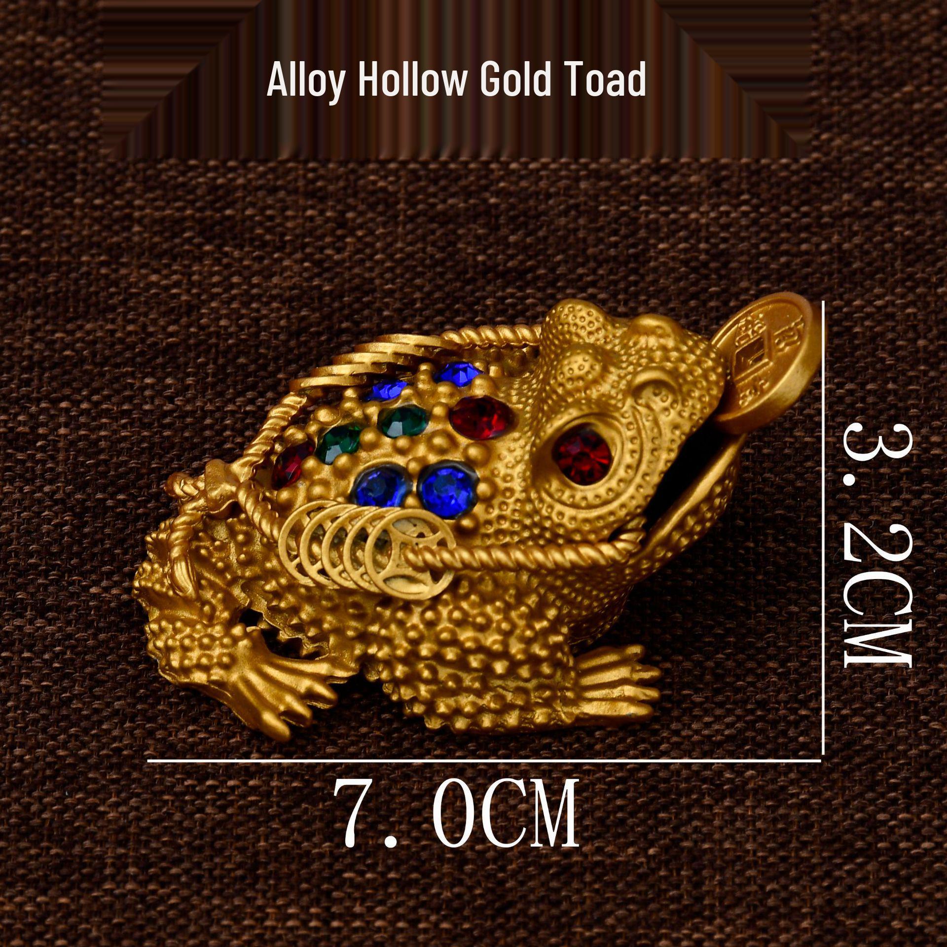 Three-Legged Brass Toad with Diamonds: Retro Chinese Wealth Attraction Ornament