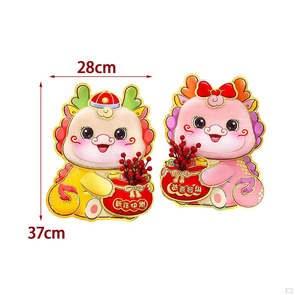2 Pieces Year Door Sticker Traditional Chinese Decoration Decals for Living Room