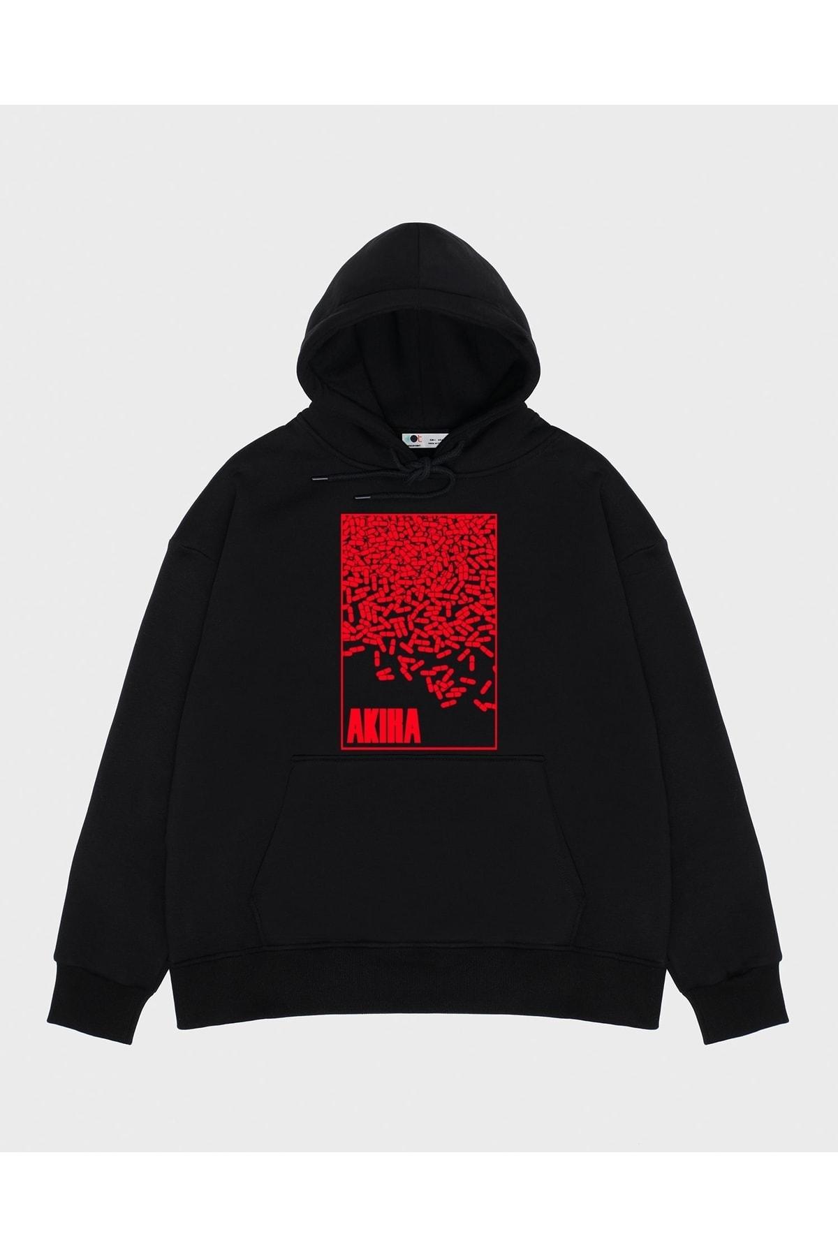 

Черная толстовка унисекс с капюшоном Akira Pills