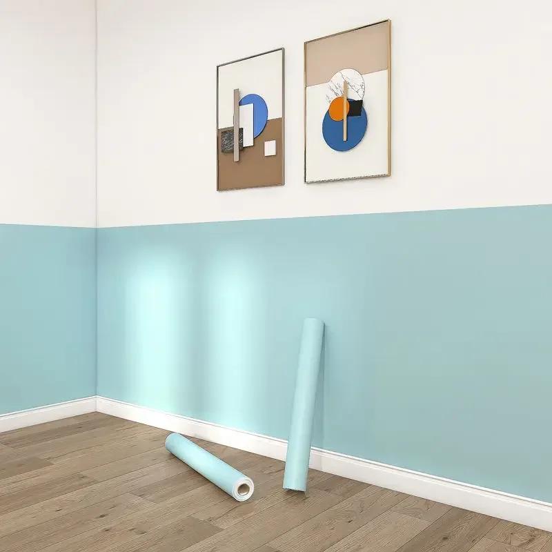 Korea Pink Waterproof Wallpaper Self-adhesive Home Bedroom Dormitory Room Wall Stickers Thickened Paste Table Cabinet Renovation