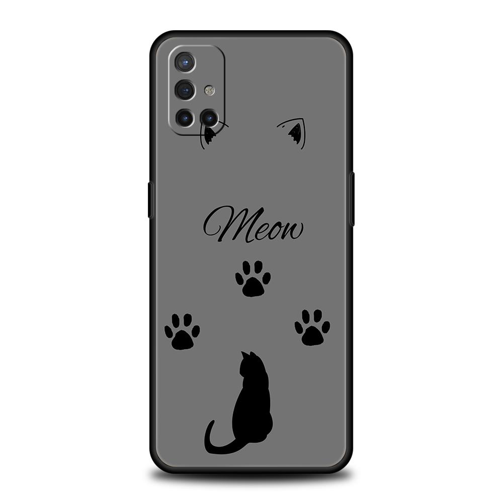 Phone Case For OnePlus 13 12 11 10 9 Pro 9T 13R 12R 10R 9R 9RT 10T 8T 8 Nord 2T CE 2 3 5G N200 N30 Cover Cat Line Black Cats