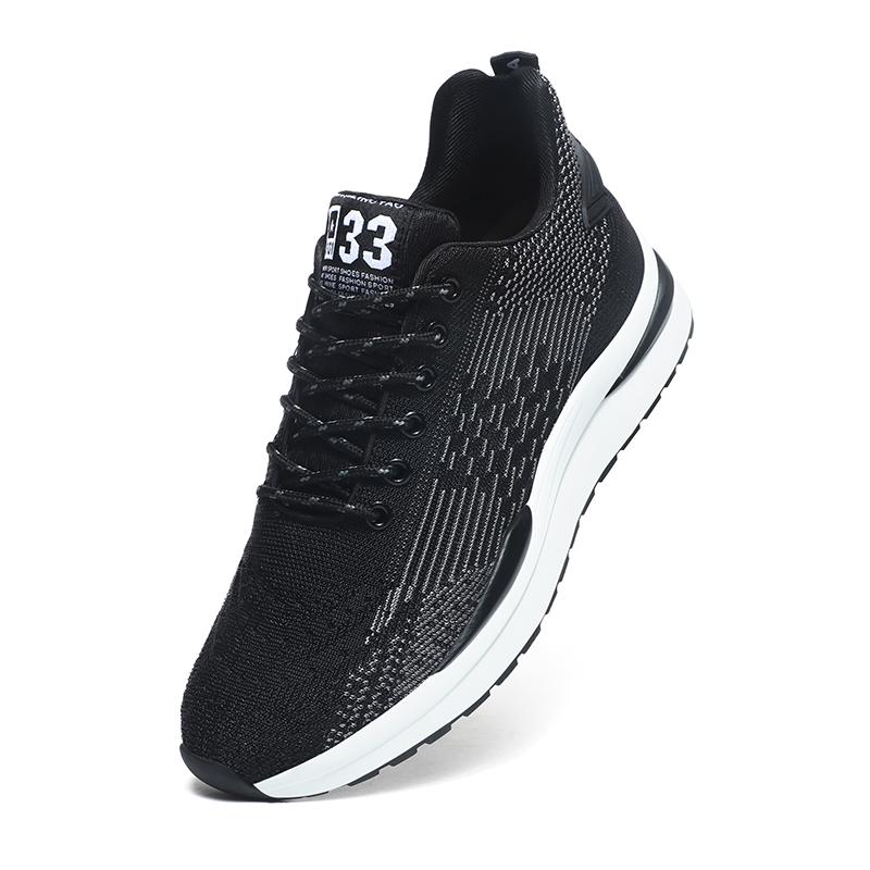 

Men Sneakers High Elevator Shoes Man Sports Lift Height Increase Insole 6cm Mesh Plus Size 37-44 37 чёрный
