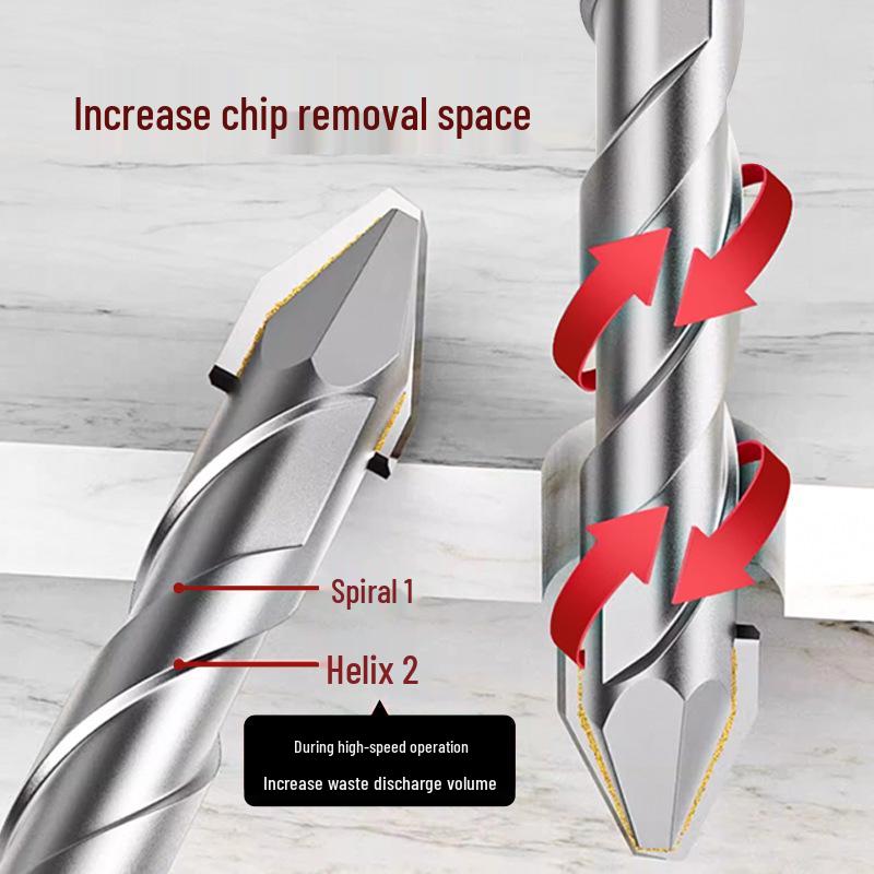 Eccentric Tile Drill Bit for Concrete, Cement, and Ceramic – Super Hard Alloy Triangle Impact.