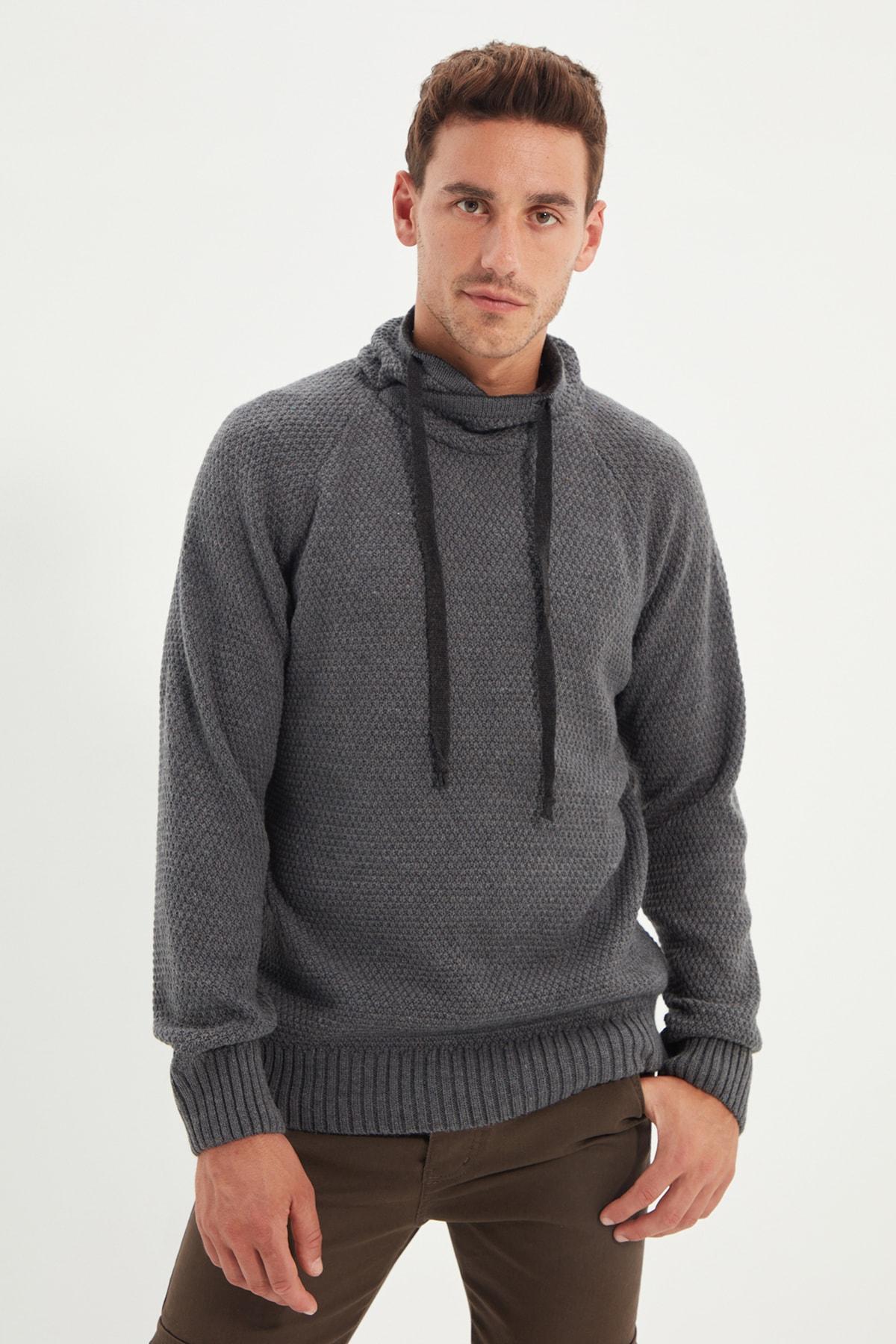 

Мужской пуловер с пуховым воротником из норки New TMNAW20KZ0023