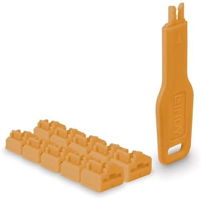 Verrous de Ports RJ45 - LINDY - Orange - 10 pièces - Empêche accès non autorisé - Garantie 2 ans