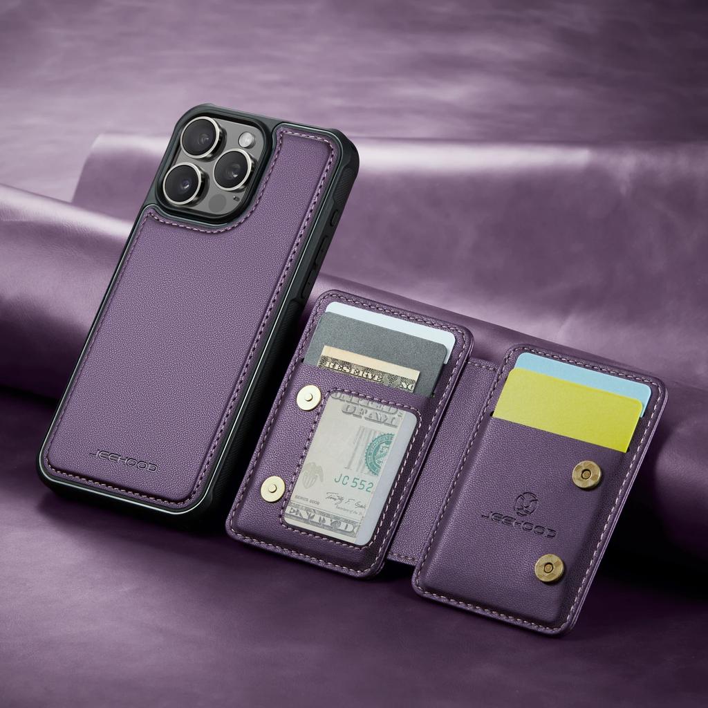 2 in 1 Magnetic Cards Solt Detachable Wallet Leather Case For iPhone 16 Pro Max 15 14 Plus 13 12 11 7 8 SE 2022 Bag Pocket Cover