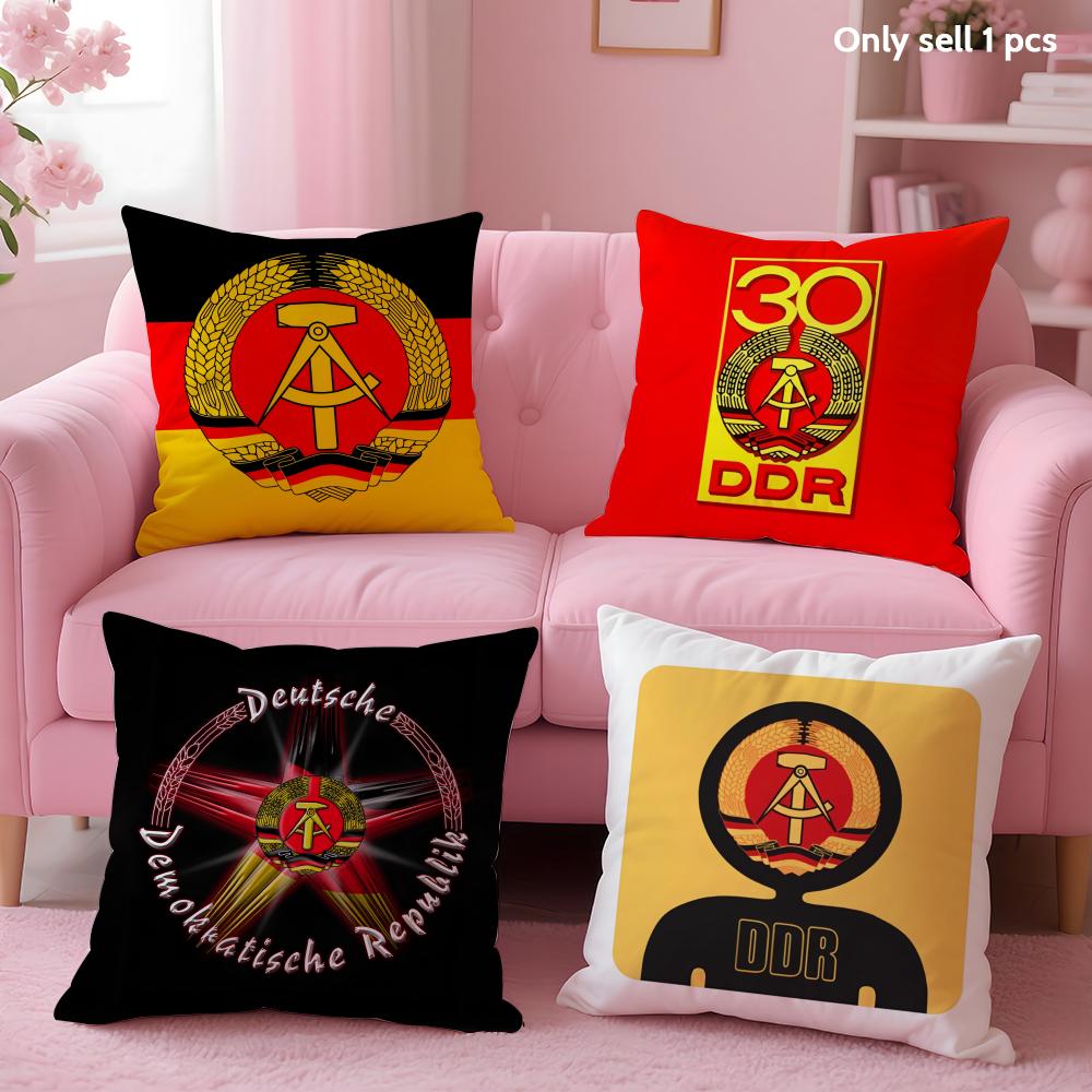 Deutsche Demokratische Republik Cushion Cover Short Plush Double-Sided Printing Home Decor Machine Washable Pillow Case Gift