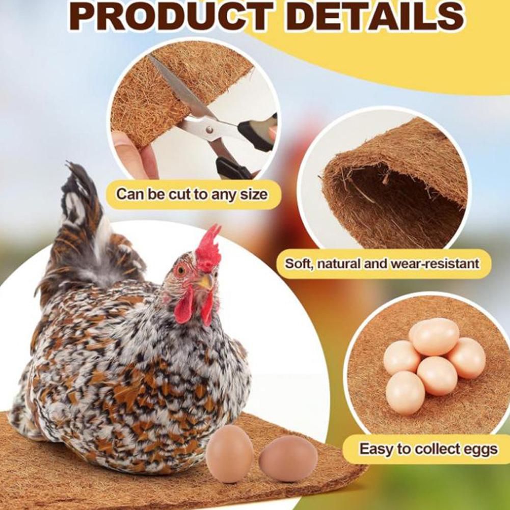 25cm/30cm Coconut Fiber Chicken Nesting Pad Washable Hen Nest Mat Thick Shock Absorbing Soft Egg Laying Mat for Poultry Coop Nesting Box