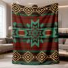 1pc Flannel Blanket with Vintage Bohemian Pattern | Polyester, Super Soft Oversized Beach Towel, Suitable for Vacation and Swimming Beach Lovers, Perf