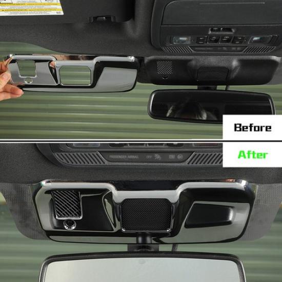 ABS Chrome Inner Rearview Mirror Bracket Panel Cover Trim for Ford F-150 -22