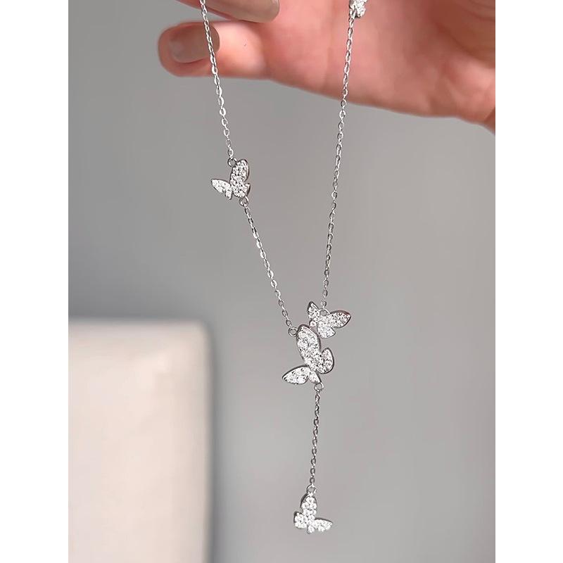 

Легкое роскошное милое ожерелье с бахромой в виде бабочки, женское, нишевое, с высоким чувством индивидуальности, модное, темпераментное, универсальное, цепочка на шею, цепочка на ключицу