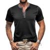 Top da uomo Henley Henley Maniche corte Cotone Girocollo Color block Traspirante T-shirt quotidiane Estate Vacanze primaverili Abbigliamento casual da uomo