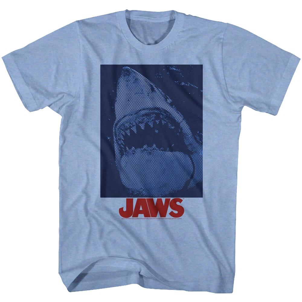 Jaws 70 s Thriller Movie Great White Shark Underwater Open Mouth Men s T Shirt 4XL