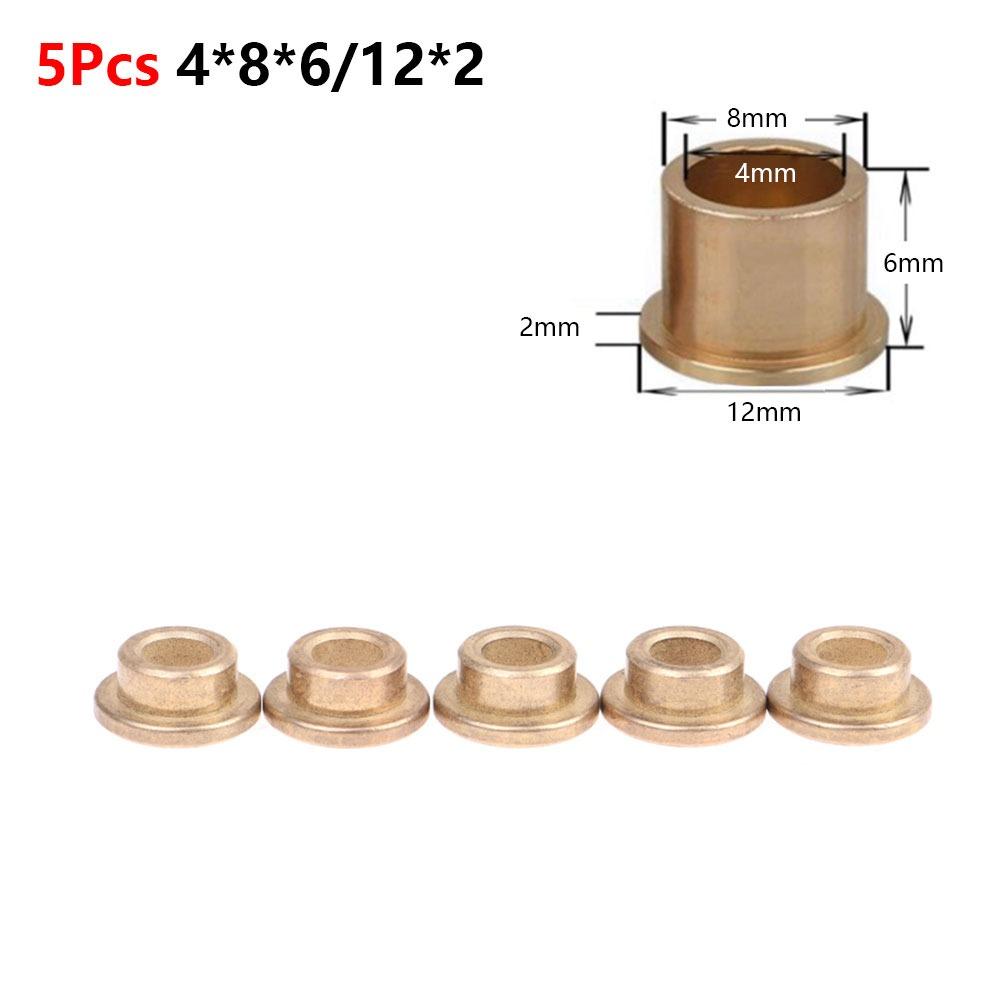 5Pcs Sintered Bronze Brass Bushing Shaft  for RC Bait Boat DIY Model Accessories