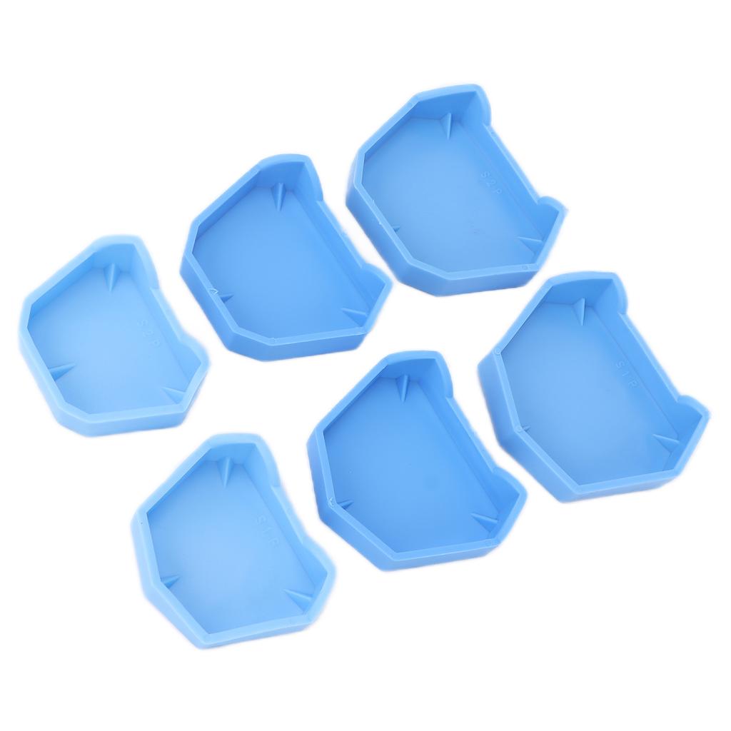 6pcs Dental Lab Model Base Silicone Dental Lab Former Base Molds Plaster Model Loading Blue