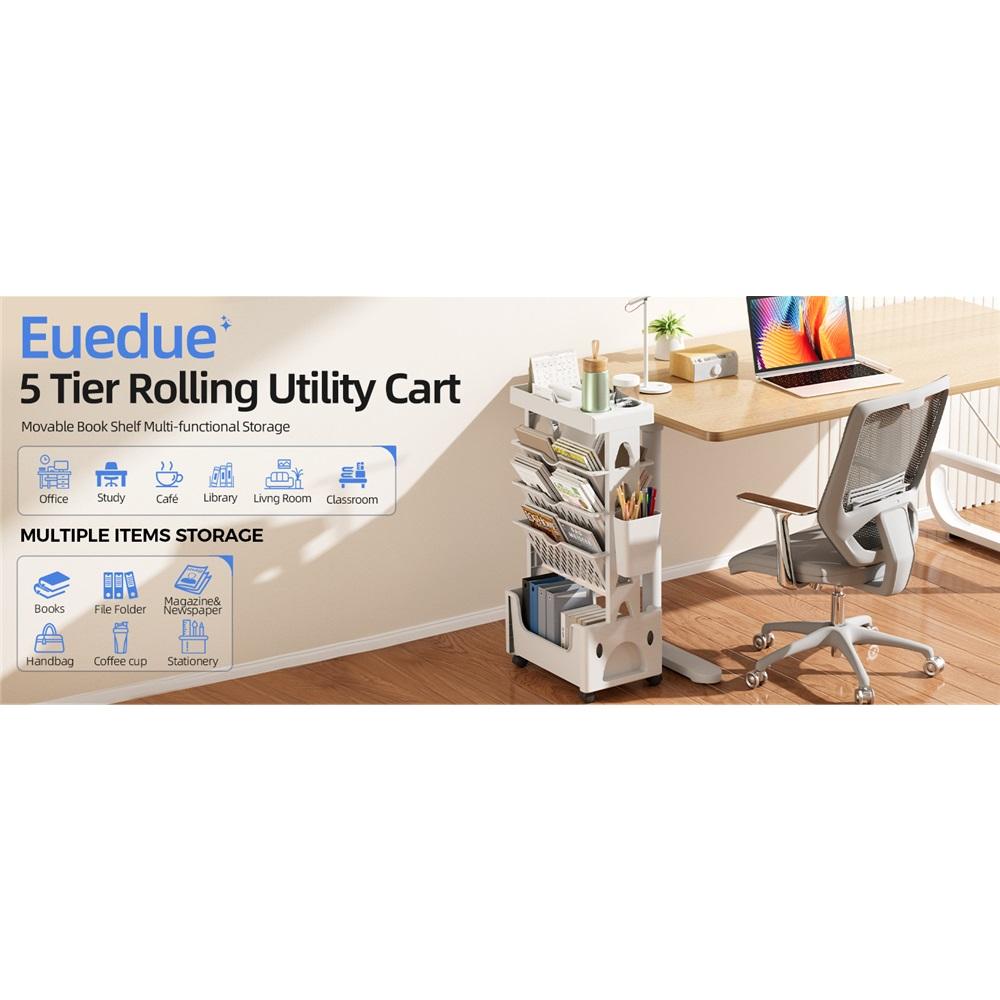 Multi-layer Storage Rack, Storage Rack, Floor-standing Bookshelf, Small Cart, Movable, with Wheels