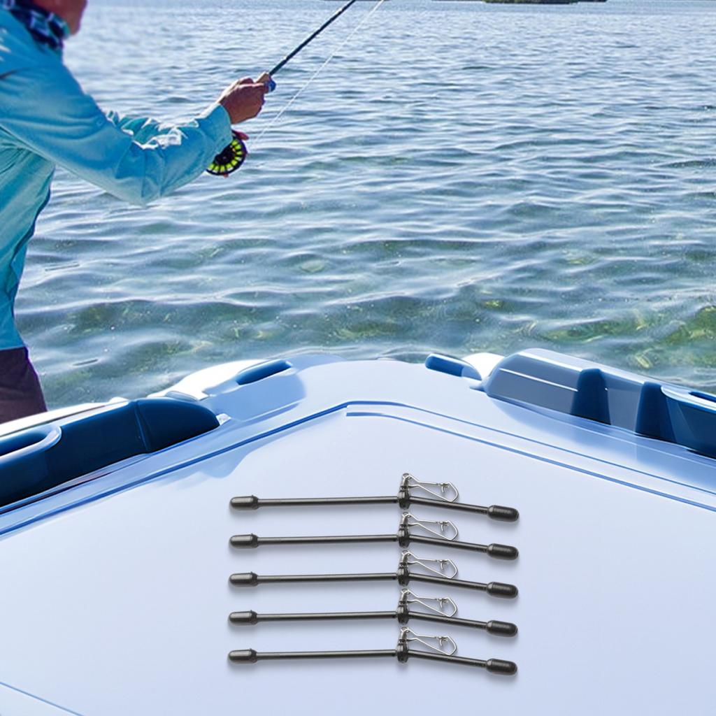 5Pcs Fishing Anti-Tangle Feeder Boom-Spacer With Snaps Balance Connector Tackle
