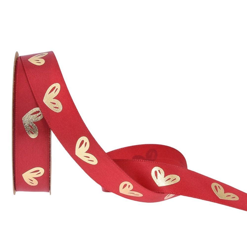 1,5 cm * 16 Meter Valentinstags-Serienband Liebe Aufdruck Festliche Atmosphäre Band Goldgeprägtes Herzband