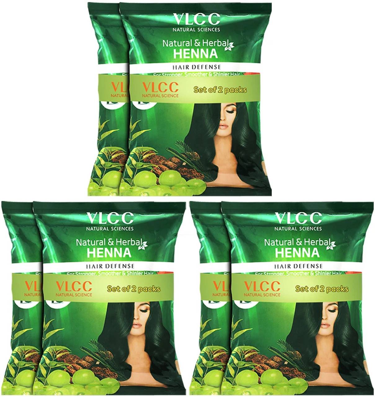 

VLCC Natural & Herbal Henna Hair Color (120G X 3=360G )Pack Of 2 For Stronger Smoother Shinier Hair