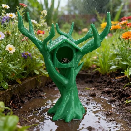 Jumping Spider Tree House Climber Hideout Tree-shaped Spider Hideaway Climbing Hiding Combo House for Small Critters Insect Pets Spider Enclosure