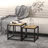 VidaXL Tea Tables 2 Pcs MDF Black and Yellow