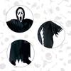 MUXIU Grim Reaper Cosplay Costume for Kids, Includes Cloak, Mask, and Hood, Halloween Costume, Skeleton Mask, Horror Costume Set, Perfect for Parties,