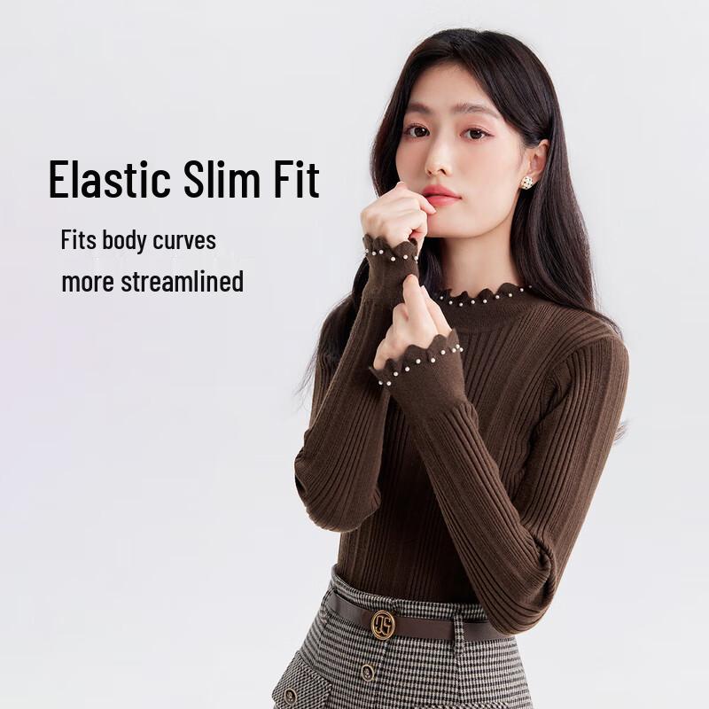 

Qiushuiyiren Sweet Lace Knit Sweater L